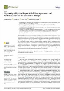Lightweight Physical Layer Aided Key Agreement and Authentication for the Internet of Things