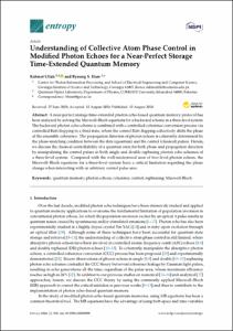 Understanding of Collective Atom Phase Control in Modified Photon Echoes for a Near-Perfect Storage Time-Extended Quantum Memory