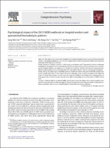 Psychological impact of the 2015 MERS outbreak on hospital workers and quarantined hemodialysis patients