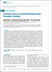Systematic Survey on Visually Meaningful Image Encryption Techniques