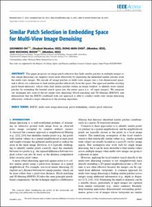 Similar Patch Selection in Embedding Space for Multi-View Image Denoising