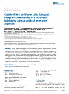 Combined Heat and Power Units Sizing and Energy Cost Optimization of a Residential Building by Using an Artificial Bee Colony Algorithm