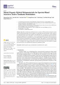 Metal-Organic Hybrid Metamaterials for Spectral-Band Selective Active Terahertz Modulators
