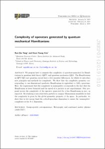 Complexity of operators generated by quantum mechanical Hamiltonians