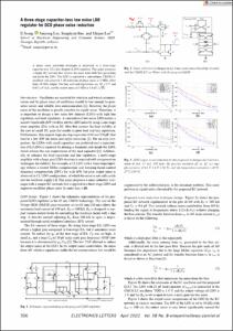 A three-stage capacitor-less low noise LDO regulator for DCO phase noise reduction