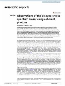 Observations of the delayed-choice quantum eraser using coherent photons