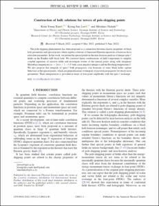 Construction of bulk solutions for towers of pole-skipping points
