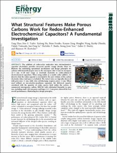 What Structural Features Make Porous Carbons Work for Redox-Enhanced Electrochemical Capacitors? A Fundamental Investigation
