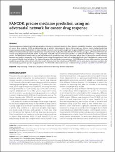 PANCDR: precise medicine prediction using an adversarial network for cancer drug response