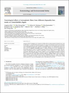 Toxicological effects of microplastic fibers from different disposable face masks on Caenorhabditis elegans