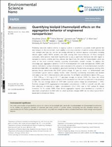Quantifying biolipid (rhamnolipid) effects on the aggregation behavior of engineered nanoparticles