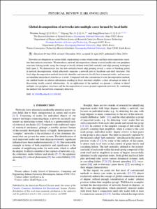 Global decomposition of networks into multiple cores formed by local hubs