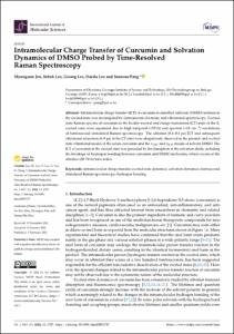 Intramolecular Charge Transfer of Curcumin and Solvation Dynamics of DMSO Probed by Time-Resolved Raman Spectroscopy