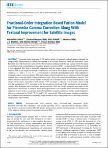 Fractional-Order Integration Based Fusion Model for Piecewise Gamma Correction Along With Textural Improvement for Satellite Images