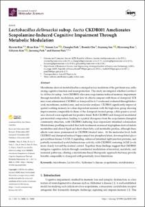 Lactobacillus delbrueckii subsp. lactis CKDB001 Ameliorates Scopolamine-Induced Cognitive Impairment Through Metabolic Modulation