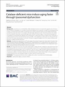 Catalase-deficient mice induce aging faster through lysosomal dysfunction