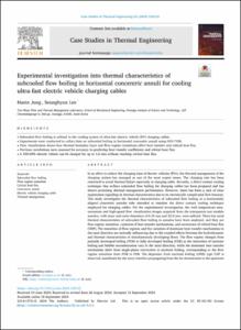 Experimental investigation into thermal characteristics of subcooled flow boiling in horizontal concentric annuli for cooling ultra-fast electric vehicle charging cables