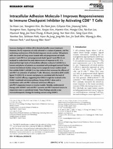 Intracellular Adhesion Molecule-1 Improves Responsiveness to Immune Checkpoint Inhibitor by Activating CD8(+) T Cells