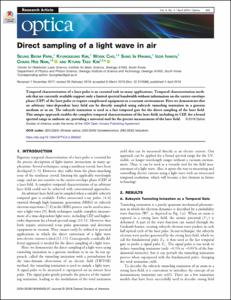 Direct sampling of a light wave in air