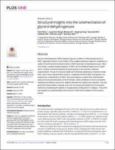 Structural insights into the octamerization of glycerol dehydrogenase