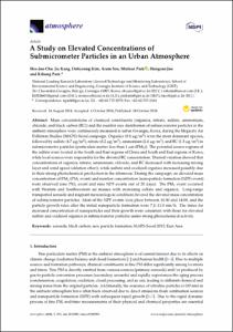 A study on elevated concentrations of submicrometer particles in an urban atmosphere