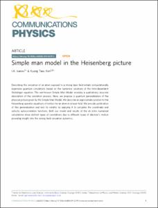 Simple man model in the Heisenberg picture