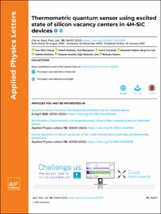 Thermometric quantum sensor using excited state of silicon vacancy centers in 4H-SiC devices