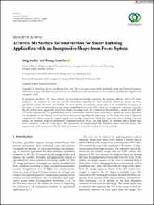Accurate 3D Surface Reconstruction for Smart Farming Application with an Inexpensive Shape from Focus System