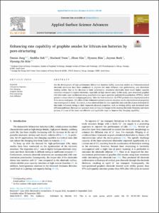 Enhancing rate capability of graphite anodes for lithium-ion batteries by  pore-structuring