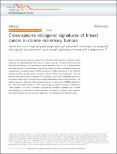 Cross-species oncogenic signatures of breast cancer in canine mammary tumors