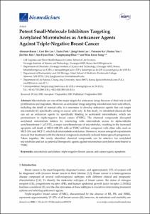 Potent Small-Molecule Inhibitors Targeting Acetylated Microtubules as Anticancer Agents Against Triple-Negative Breast Cancer