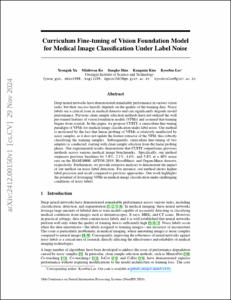 Curriculum Fine-tuning of Vision Foundation Model for Medical Image Classification Under Label Noise