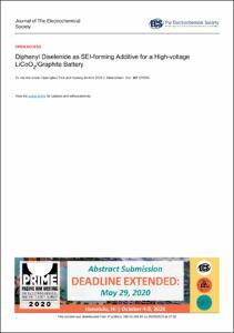 Diphenyl Diselenide as SEI-forming Additive for a High-voltage LiCoO2/Graphite Battery