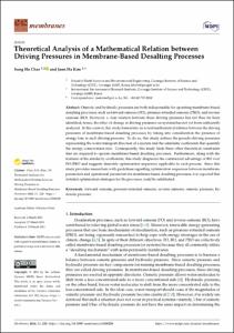 Theoretical Analysis of a Mathematical Relation between Driving Pressures in Membrane-Based Desalting Processes