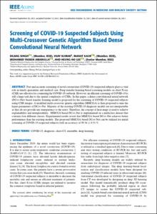 Screening of COVID-19 Suspected Subjects Using Multi-Crossover Genetic Algorithm Based Dense Convolutional Neural Network