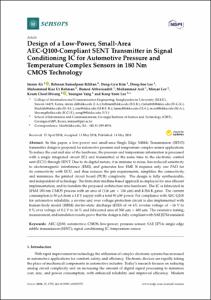 Design of a low-power, small-area AEC-Q100-compliant SENT transmitter in signal conditioning IC for automotive pressure and temperature complex sensors in 180 Nm CMOS technology