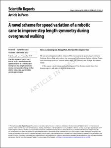 A novel scheme for speed variation of a robotic cane to improve step length symmetry during overground walking