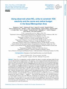 Using observed urban NOx sinks to constrain VOC reactivity and the ozone and radical budget in the Seoul Metropolitan Area