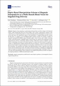 Haptic-Based Manipulation Scheme of Magnetic Nanoparticles in a Multi-Branch Blood Vessel for Targeted Drug Delivery