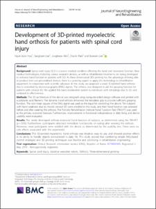 Development of 3D-printed myoelectric hand orthosis for patients with spinal cord injury