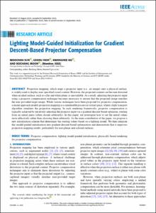 Lighting Model-Guided Initialization for Gradient Descent-Based Projector Compensation