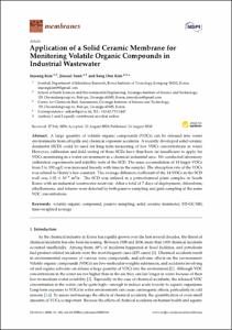Application of a Solid Ceramic Membrane for Monitoring Volatile Organic Compounds in Industrial Wastewater