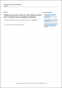Bright muon source driven by GeV electron beams from a compact laser wakefield accelerator