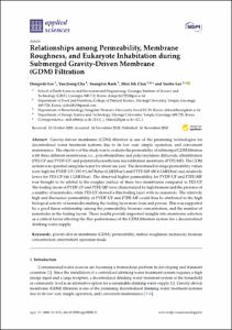 Relationships among Permeability, Membrane Roughness, and Eukaryote Inhabitation during Submerged Gravity-Driven Membrane (GDM) Filtration