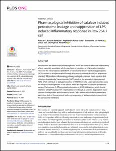 Pharmacological inhibition of catalase induces peroxisome leakage and suppression of LPS induced inflammatory response in Raw 264.7 cell