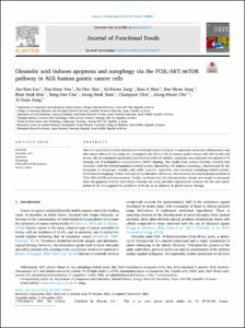 Oleanolic acid induces apoptosis and autophagy via the PI3K/AKT/mTOR pathway in AGS human gastric cancer cells