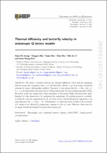 Thermal diffusivity and butterly velocity in anisotropic Q-lattice models