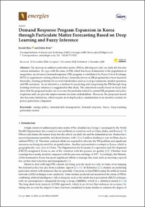Demand Response Program Expansion in Korea through Particulate Matter Forecasting Based on Deep Learning and Fuzzy Inference