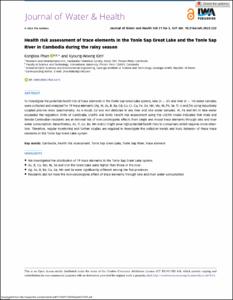 Health risk assessment of trace elements in the Tonle Sap Great Lake and the Tonle Sap River in Cambodia during the rainy season