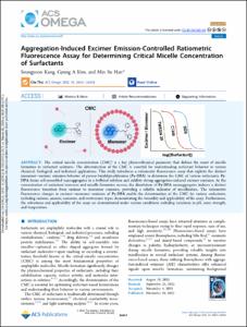 Aggregation-Induced Excimer Emission-Controlled Ratiometric Fluorescence Assay for Determining Critical Micelle Concentration of Surfactants